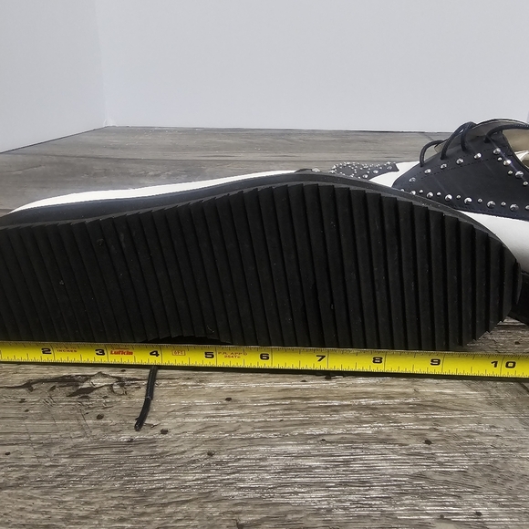 Michael Kors Black White Wingtip Oxfords Studded Party Menswear Moonwalk Theater - Picture 8 of 8